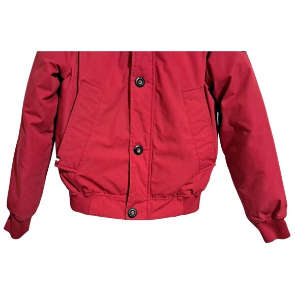 Tommy Hilfiger Mens Red Hooded Bomber Jacket Size S Quilted Insulated Water-Resi - Picture 6 of 16
